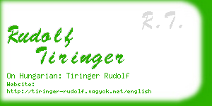 rudolf tiringer business card